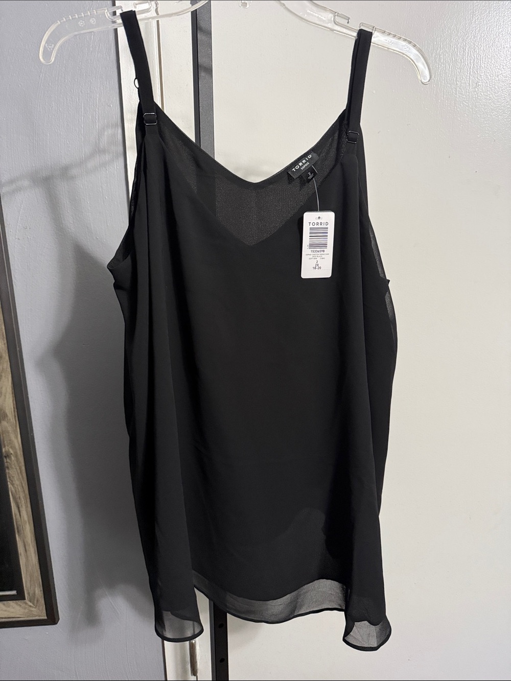 Torrid Black Sophie Chiffon Swing V-Neck Camisole